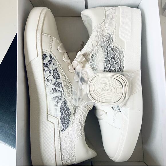Dolce Vita Harryson Ivory Ribbon Lace Up Shoes NEW WITH BOX Sneakers Size 8 - Picture 12 of 13